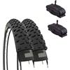 ECOVELO 2 COPERTONI 26 X 2.10 (54-559) + CAMERE CON VALVOLA AMERICA (SCHRADER) PNEUMATICI MOUNTAIN BIKE BICI BICICLETTA MTB