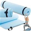 PARENCE. Materassino yoga e fitness 180 x 50 cm - Spessore 0,5 cm - Materassino antiscivolo con cinghia - Blu