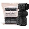 Kitsch Bigodini per capelli in ceramica, auto-aderenti, termici, bigodini per capelli, 8 pezzi (nero)