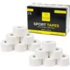 KALAHARI 4 wellness KALAHARI 12 rotoli Tape sportivo Extra Lungo - 3.8cm x 13.7m - Nastro fasciature, bendaggio sportivo, nastratura dita pallavolo, crossfit, arrampicata - Sport Tape, Non elastico, 100% Cotone, Bianco