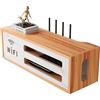 PZPIUGY Scatola Router WiFi da Muro, Scatola Nascondi Cavi da Parete, Scatola Immagazzinaggio Cavi, Router e Prese (Cherry Wood)