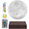 UVEHAS Lampada di luna levitante, galleggiante e filatura 3D Luna luce magnetica di levitazione lunare luci notturne uniche Holiday Birthday Regali Camera Tabella Desk Decorazione, 16 colori LED Luna