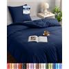 Utopia Bedding Copripiumino Singolo - Microfibra Copripiumino 135x200cm + Federa 80x80cm - Blu Navy