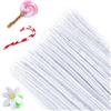 G2PLUS 100PCS Scovolini Ciniglia :Scovolini per Lavoretti,Strisce pulisci Tubi,Bastoncini Decorativi in Ciniglia per Bricolage e Decorazione per Bambini e Adulti（Bianco）