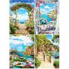 DCIDBEI Diamond Paint Kit 4 Quadri Paesaggio Spiaggia 40x50 cm Painting Diamond 5D Finestre Paesaggi