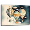 Printerland Quadri Cameretta Bambini MONGOLFIERE e NUVOLE Quadro moderno di tela da Parete XXL grande Stampa su tela canvas Camera da letto Decorazione Murale muro Arredo Cucina (30x40 cm, 1)