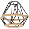 ledscom.de Paralume a gabbia con corda di canapa, diamante, nero, Ø 155 mm