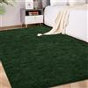 FVVRAX Tappeto Shaggy a pelo lungo 140x200 cm Verde scuro | Tappeto extra morbido antiscivolo per soggiorno camera da letto | Confortevole tappeto per bambini e animali domestici