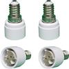 ShuoHui 4 adattatori da E14 a G4 MR16 GU5.3 GU4 per lampadine LED o alogene