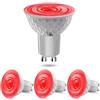 BrightWish Lampadina LED rossa GU10, 5 W, non dimmerabile, GU10, ricambio per illuminazione decorativa e paesaggistica, confezione da 4
