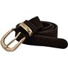 styleBREAKER Cinturón de Piel Auténtica 3cm | Cuero de Vaca Efecto Ante | Hebilla Oro Viejo Vintage | Cinturón para Vaqueros y Vestidos | Acortable, Rosé, 90cm