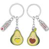 GRUSS & CO Coppia di portachiavi con motivo avocado | Set di ciondoli composto da due ciondoli con anello portachiavi, con ciondolo con scritta | Regalo per due coppie | 73824, multicolore, taglia