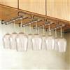GeLive Set di 4 supporti per calici da 25,4 cm sotto il ripiano del vino, organizer per cucina e bar (nero)