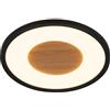 BRILONER - Lampada da soffitto a LED con decoro in legno, luce indiretta, 3.000K bianco caldo, lampada a LED, plafoniera a LED, lampada da soggiorno, pannello a LED, 29x3 cm, nero