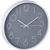 Relaxdays Orologio da Parete, Analogico, Moderno, Ø 30 cm, Lancetta dei Secondi, da Cucina o Soggiorno, Grigio Bianco