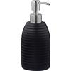 Relaxdays Dispenser di Sapone Manuale, 300ml, Portasapone Ricaricabile, Accessorio Bagno & Cucina, Poliresina, Nero