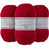 Utopia Crafts DK Double Knitting Yarn 3x 100g (Red Apple)