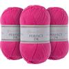 Utopia Crafts DK Double Knitting Yarn 3x 100g (Raspberry Rose)