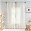 YJ YANJUN Set di 2 tende in pizzo con motivo floreale, lunghezza 243,8 cm, con 2 pannelli, stile country, stile shabby chic, per soggiorno e finestra, tasca per asta filtrante, 150 x 200 cm, avorio