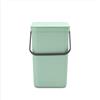 Brabantia Sort & Go Pattumiera 25L (Jade Green), Pattumiera cucina in plastica con maniglia, Secchio spazzatura salvaspazio con coperchio stay open rimovibile, Cestino umido facile da pulire