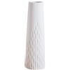 VanEnjoy Vaso minimalista in ceramica bianca da 25,4 cm, decorazione per casa e ufficio, vaso con finitura a puntini unici