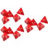 LNYMZD Set di 15 dadi rossi D4 a quattro lati, 2 cm, accessori per giocatore di dadi RPG, durevoli e utili, giochi di dadi, giochi, giocattoli