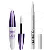 Lestpola Mascara e eyeliner bianco 5D Silk Fiber Telescopic Mascara Volume e Lunghezza, Asciugatura Rapida Eyeliner Liquido, Durevole, Impermeabile, Resistente alle sbavature, Trucco Oculare Altamente