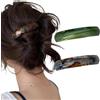 Ypkia 2 fermagli per capelli francesi da donna, sottili, automatici, grandi per capelli di spessore medio (ambra, verde)