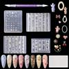 Zosutetoxo Nails Mold, Set di stampini per unghie da 4 pezzi con Modelli Y2K, Stampi in silicone per unghie in gel 3D