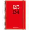Miquelrius - Agenda Corso 23-24, da Settembre 2023 ad Agosto 2024, 12 mesi, Dimensioni 11,7 x 17,4 cm, Giorno Pagina, College Rosso, Spagnolo-Inglese