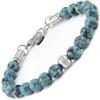 10:10 Bracciale Uomo Pietre Naturali Diaspro 8 MM, Colore Turchese - Regolabile, Resistente e Comodo - Made In Italy (Diaspro Sesam)