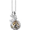 Nenalina Collana da donna con pendente ornament, con zirconi bianco e sfera in ottone oro, Angelo Ala Ciondolo argento sterling 925, EFS-040