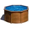 Gre Piscina fuori terra rotonda gre pacific in acciaio effetto legno 240x240x120 - cod. kit240w