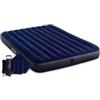 Intex Materasso matrimoniale gonfiabile intex airbed dura-beam standard classic downy colore blu con pompa manuale e due cuscini, 152x203x25 cm - cod. 64765