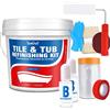 YumCraft Kit Para Renovar BañEras y Azulejos, Pintura de 1000g Con Herramientas y Endurecedor - Pintura Blanca Semibrillante Para BañEra, Encimera, Set di riparazione per vasca da bagno