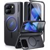 Tongate Custodia magnetica per Pixel 9 Pro Fold con supporto, [compatibile con MagSafe] Robusta custodia per telefono Google 9Pro Fold integrata con protezione per schermo e cerniera per Google Pixel