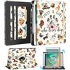 Kidcube Custodia per iPad 5a generazione 2017/Air 1st 2013/Pro 9.7 pollici custodia 2016 - donne ragazze bambini carino supporto rotante Folio cover con portapenne e slot per carte di credito Girly