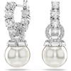SWAROVSKI ORECCHINI MATRIX PERLA BIANCO PLACCATURA RODIO 5691716