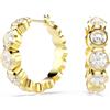 SWAROVSKI ORECCHINI A CERCHIO IMBER, BIANCO, PLACCATI COLOR ORO 571483