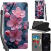 PHINIENLAND Cover per Samsung Galaxy S25 Edge custodia portafoglio Fiori | 3 scomparti carte, 1 tasca banconote, Chiusura magnetica, Supporto, Pelle PU flip cover per Samsung S25 Edge