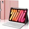 IVEOPPE Tastiera iPad Mini 7/6 2024 2021, Cover Custodia Tastiera Italiano Bluetooth per iPad Mini A17 Pro 2024/6 2021 8.3 con Portapenne, Oro rosa