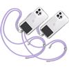 TBOC 2X Cordino Catenella Laccio Strap Porta Cover [Lilla] con Toppa di Plastica [Nero] per Telefono Cellulare da Collo - Tracolla Catenina con Cordini da Cellulari Accessori Universale Laccetti