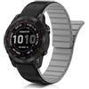 ToVioc Cinturini Silicone per 47mm of Garmin Fenix E/Fenix 8 Pro/Tactix 8/Quatix 8/D2 Mach 2, Cinturino Magnetico QuickFit 22mm per Garmin Quatix 7 Pro/6/6 Titanium, Descent G2 - Nero & Grigio