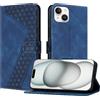 YIRRANZD Custodia per iPhone 15 Plus, Cover a Libro in Pelle PU con Slot Cart e Silicone TPU Bumper, Flip Caso Portafoglio Cover per iPhone 15 Plus (Blu)