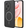 ILING Cover per HONOR 400 Pro 5G, Compatibile con la Ricarica Magnetica, Ultrasottile Semplice Tinta Unita Morbido Liquido Silicone TPU Antiurto Matte Custodia (Nero)
