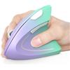 TECKNET Mouse Verticale, 4800 DPI Mouse Wireless Ergonomico, Protegge Il Braccio, Mice Senza Fili 6 Pulsanti per PC, Computer Portatile, Mac, Verde Viola