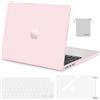 MOSISO Custodia Compatibile con MacBook Air 13 Cover M5 M4 M3 M2 2026-2022 | Copritastiera&Pellicola&Borsa&Anti-crepa Angoli&Bordo Morbido TPU Case per 13,6 pollici A3449 A3240 A2681, Rosa
