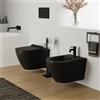 Parama Sanitari sospesi in ceramica nero opaco vaso tornado silent flush sedile soft-close e bidet | Sydney