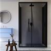 Parama Box doccia nero opaco 3 lati 70x125x70cm con porta scorrevole e doppia parete fissa vetro 6mm fumè h185cm | Madagascar