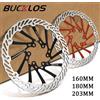 BUCKLOS Ultraleggero MTB Bike Freno A Disco Idraulico Rotore 160/180/203mm Mountain Road Racing Disco Freno per Bicicletta con 6 Bulloni Gratuiti